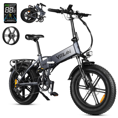 Vitilane V3 2.0 Folding Fat Tires Adult All Terrain Bicicletta elettrica GARANZIA ITALIANA